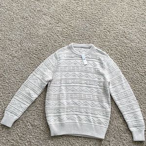 NWT J.Crew Cotton Sweater in Combination Guernsey Stitch